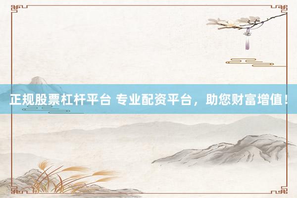 正规股票杠杆平台 专业配资平台，助您财富增值！