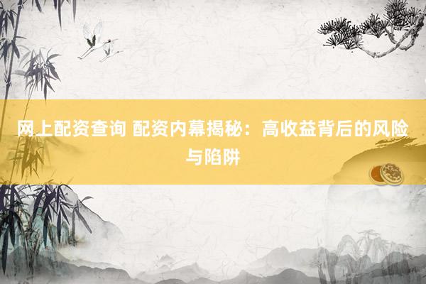 网上配资查询 配资内幕揭秘：高收益背后的风险与陷阱