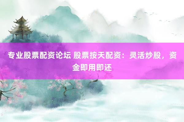 专业股票配资论坛 股票按天配资：灵活炒股，资金即用即还