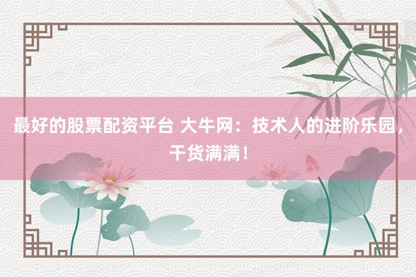 最好的股票配资平台 大牛网：技术人的进阶乐园，干货满满！