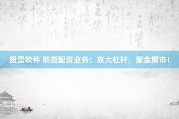 股票软件 期货配资业务：放大杠杆，掘金期市！